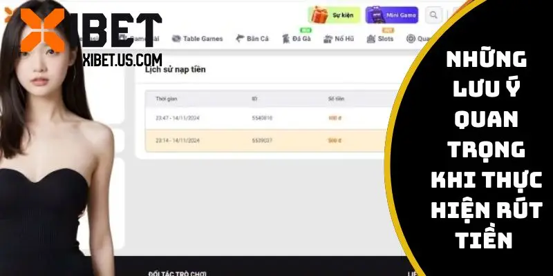 Lưu ý quan trọng khi rút tiền 